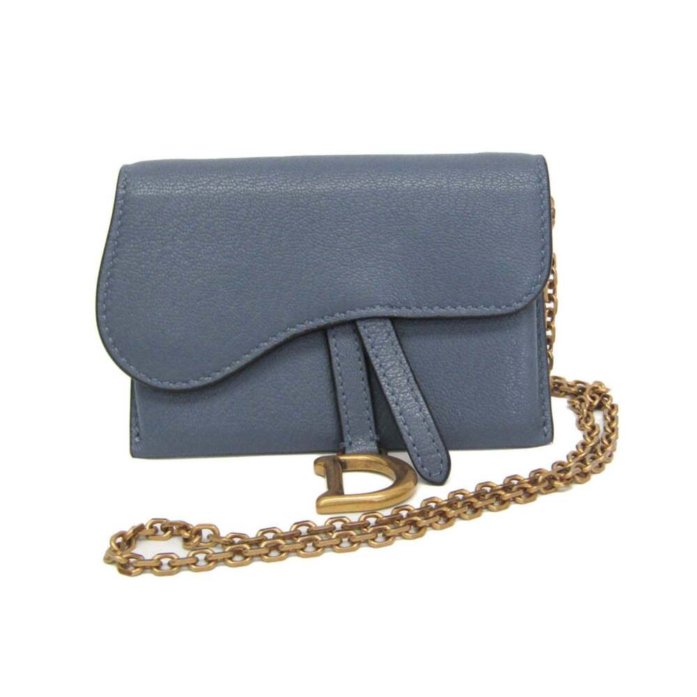 CHRISTIAN DIOR Blue Leather Shoulder Bag - Picture 1 of 15